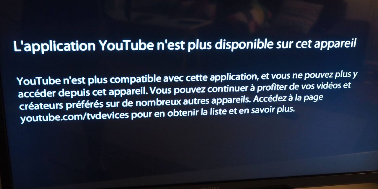 Fin de l’application Flash YouTube pour les téléviseurs